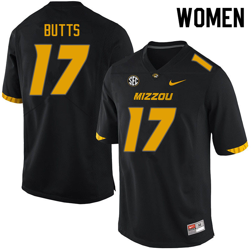 Women #17 Taj Butts Missouri Tigers College Football Jerseys Sale-Black